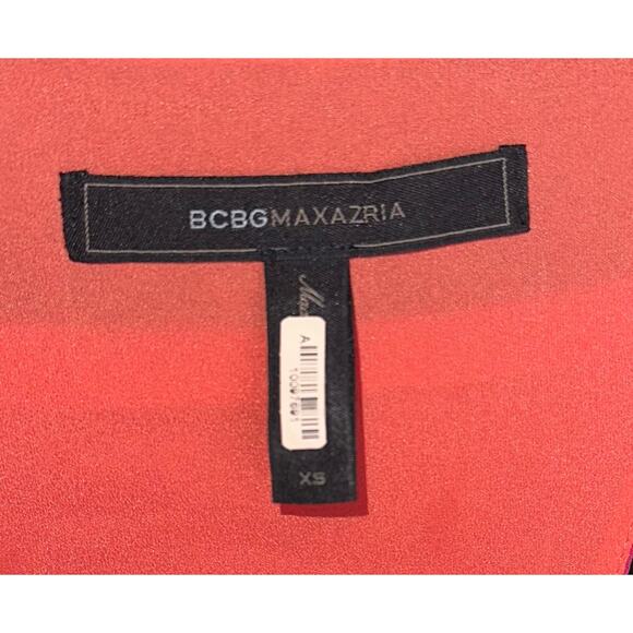 BCBG Max Azria Red Orange Stripe V-Neck Tank Dress Size XS - Picture 4 of 6